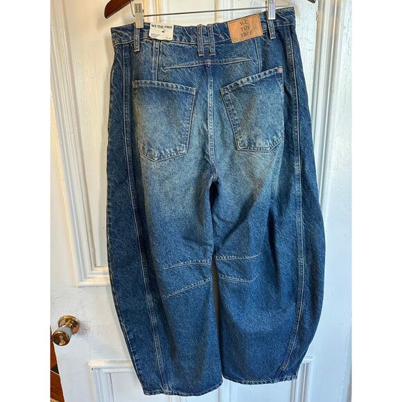 NEW Free People We the Free Good Luck Barrel Jeans Sz 28 - Picture 11 of 12